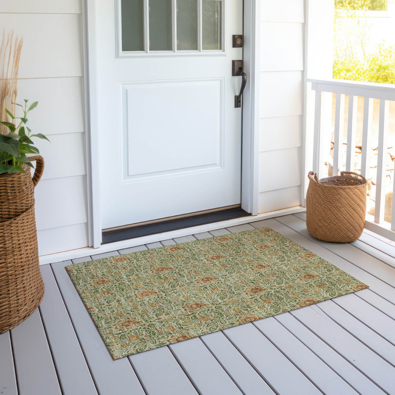 Fareham Washable Floral Indoor / Outdoor Rug, Rectangle 1'8" x 2'6"