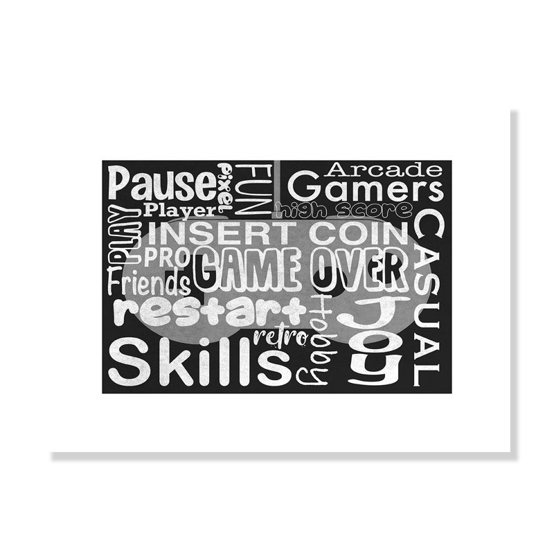 Juvenile Gaming Gaming Love 1, impression sur papier pour enfants, H 12 po x l 16 po x P 1 po, Papier