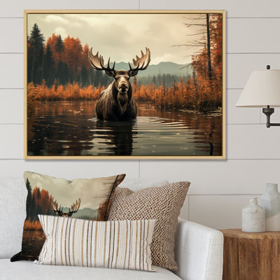 «Brown Orange Moose Autumn Palette», reproduction d'art sur toile