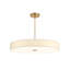 Textile - Luminaire suspendu cylindrique à profil bas DEL Genova - l 48 po x H 9,75 po - Lin crème-1323138817-1323138818