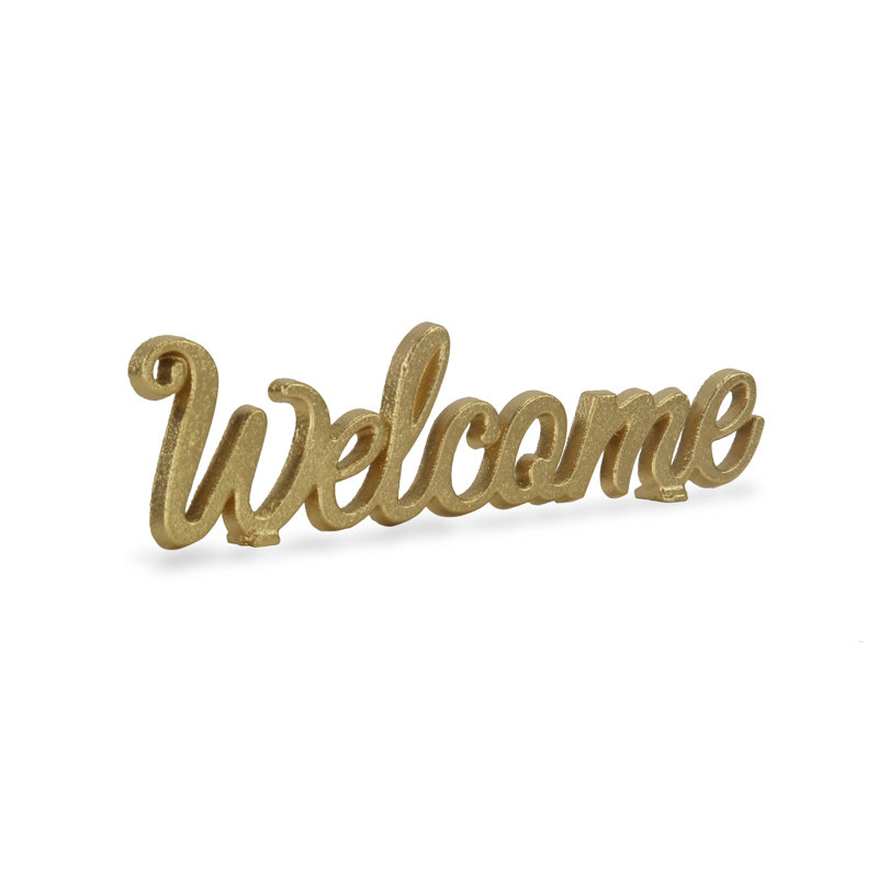 Aleily Text & Numbers Figurines & Sculptures, Gold