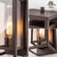 Applique murale d'extérieur 1 lumière H 13,78 po Polikron Classic, métal bronze huilé avec verre propre, du crépuscule à l'aube-1146128359-1178957518