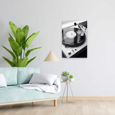 Spinning Retro Turntable by Andreas Magnusson - Wrapped Canvas Print