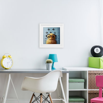 Four Eyes Chick Vision Framed Print Under Glass, design by Lucia Heffernan