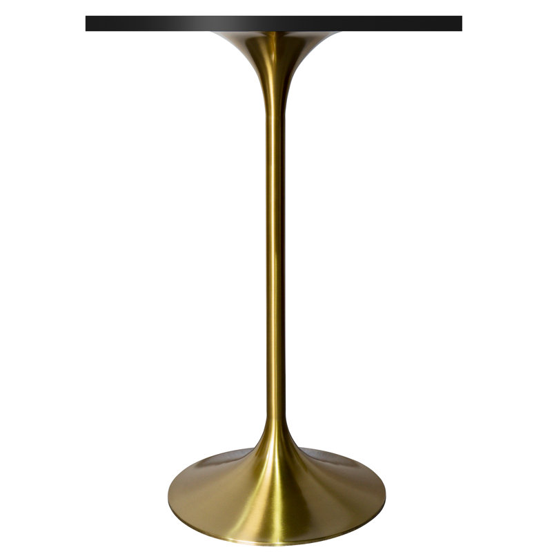 Travis 24" Square Bar Height Table With MDF Top And Stainless Steel Pedestal Base - Dining Table For Modern Home And Kitchen