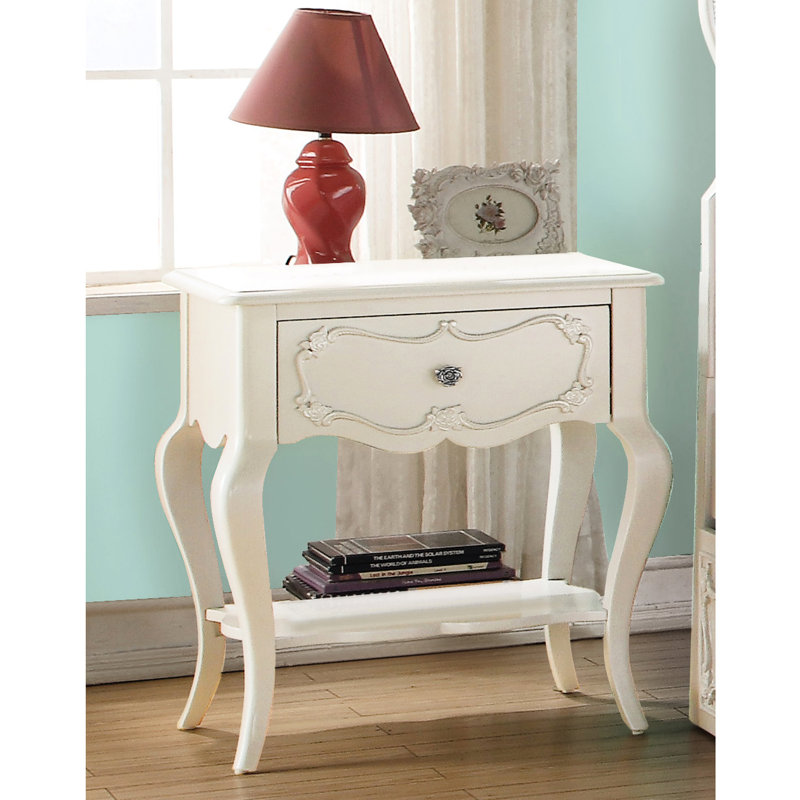 Table de chevet blanche Pearl