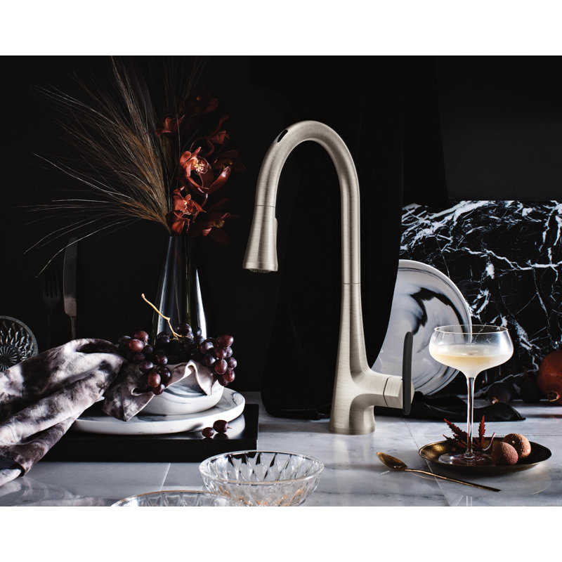 Sinema Smart Faucet Touchless Pull-Down Sprayer Kitchen Faucet with Voice and Motion Control, Spot Resist Stainless