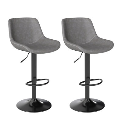 Swivel Upholstered Adjustable Height Counter Stool with Metal Frame