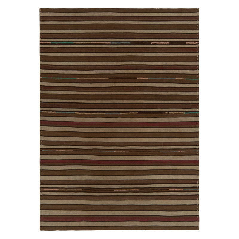 Flatweave Wool Area Rug in Beige/Brown