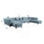 Canapé modulaire en tissu bleu cendré avec 7 coussins Zerah