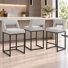 Tabouret 26 "de hauteur comptoir rembourré avec dossier ouvert et structure en métal