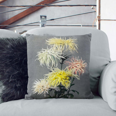 Chrysanthemums by Ogawa Kazumasa Cushion with Filling