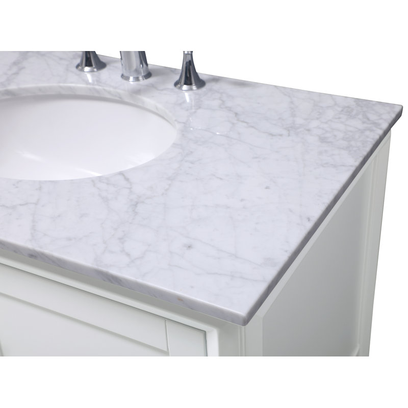 Newsoms 36'' Single Bathroom Vanity with Stone Top, White