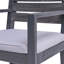 Ensemble de 2 chaises d'extérieur gris foncé avec coussin gris clair-1651095652