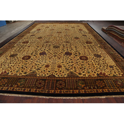 One-of-a-Kind 12'3" X 18'8" New Age Wool Area Rug in Brown