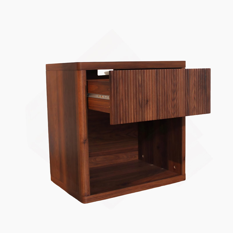 Table de chevet avec tiroir de rangement, table de chevet, table de bout pour chambre à coucher, salon, bureau, Noyer