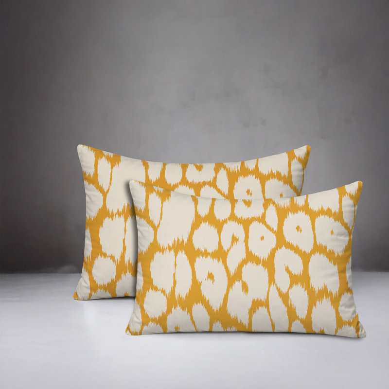 Oreiller réversible Clio Zebra, 25x18, Jaune