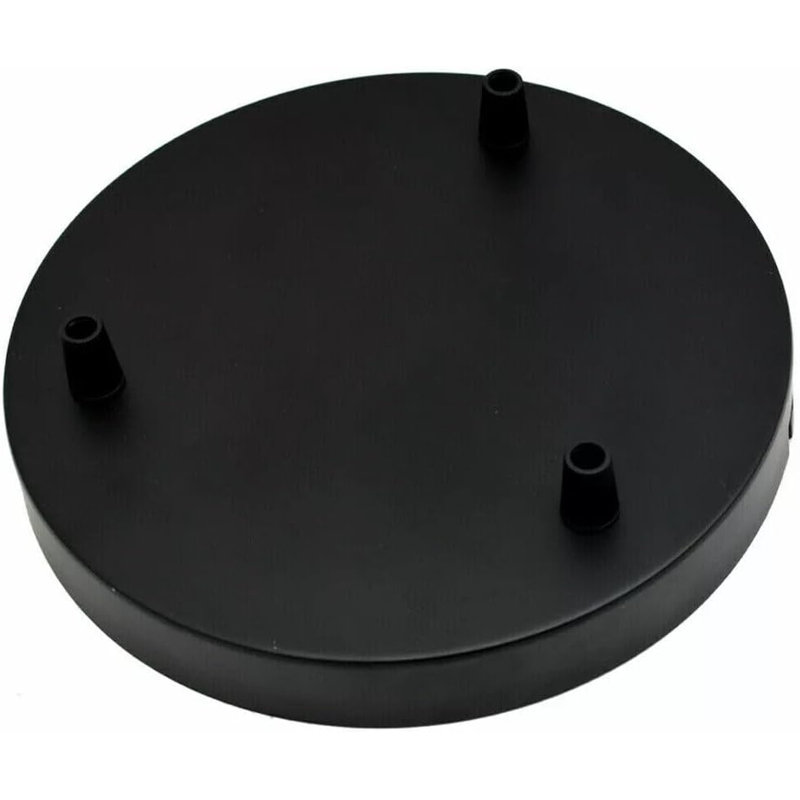 Ensemble de 5 luminaires suspendus en métal à 3 prises avec rosette de 200 mm et plaque de plafond durable de 25 mm de hauteur pour les luminaires décoratifs décoratifs