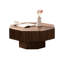 Table basse de 30,27 pouces pour le bureau, rangement ouvert, bords lisses, coin brun noyer - en forme de finition, construction, montée rapide