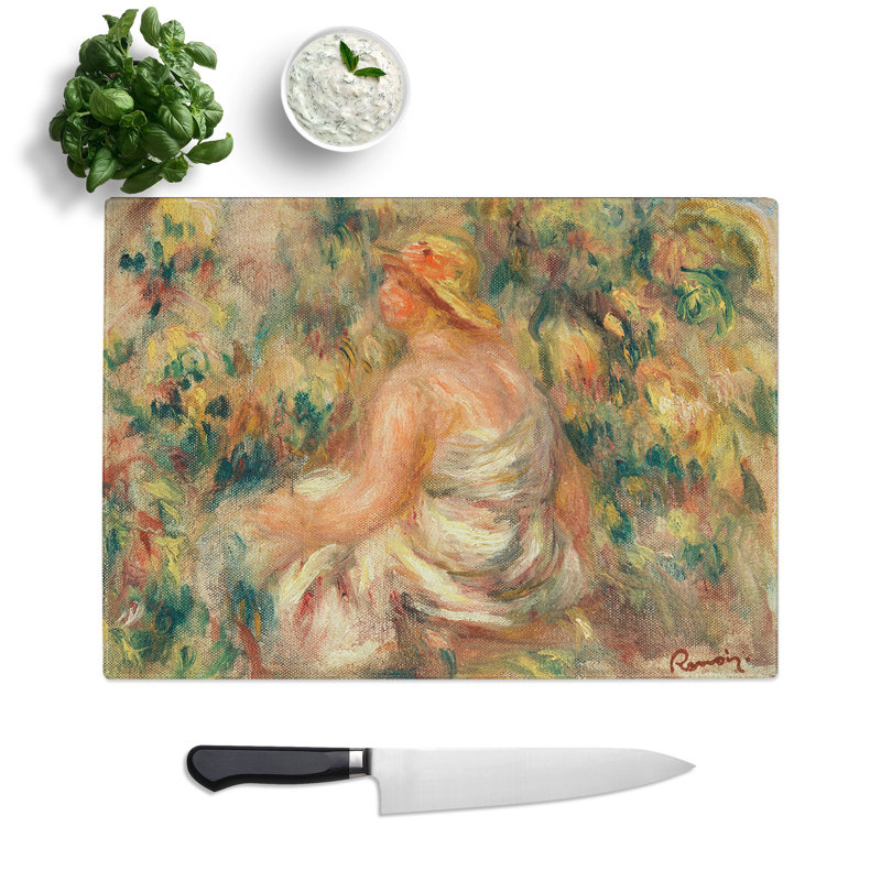 Woman with Hat by Pierre-Auguste Renoir Chopping Board, 0.4cm H x 28.5cm W x 39cm L