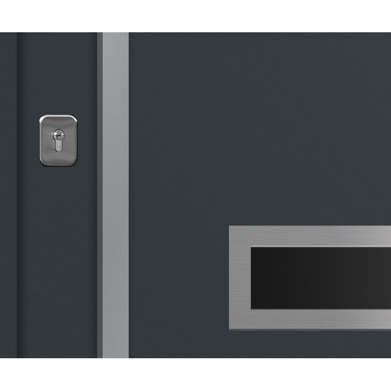 Porte d'entrée extérieure moderne en acier 36 po x 80 po - Inox S4 avec éclairage latéral, S'ouvre à droite vers l'intérieur