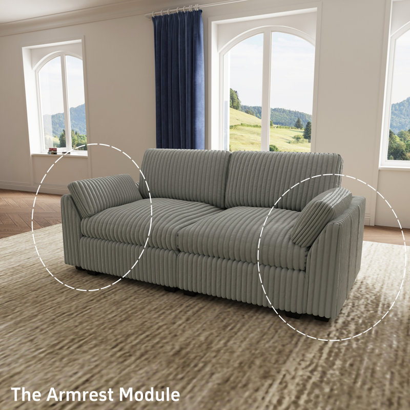 Canapé modulaire Caryn, Gris