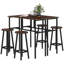 Ensemble de table de bar 6 pièces avec 2 tables de petit-déjeuner et 4 tabourets pour la cuisine