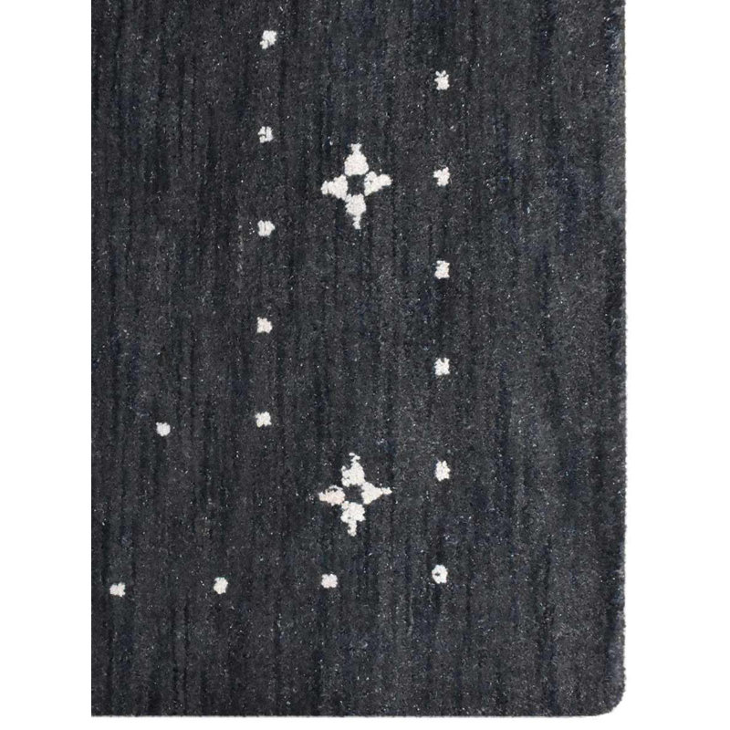 Agostini HAND KNOTTED LOOM WOOL ECO-FRIENDLY AREA RUGS, Charcoal, Contemporary Design