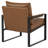 Rosalind Faux Leather Track-Arm Accent Chair with Metal Frame, Brown-1916206734