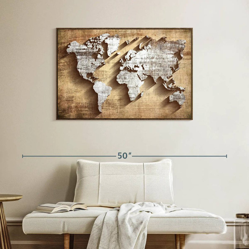 Briscoe en bois sculpté, Cadre flottant noyer, 40 po x 27 po