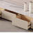 142" Beige Wood Patchwork Marble Countertop TV Storage Cabinet, 6 Drawers-200337935