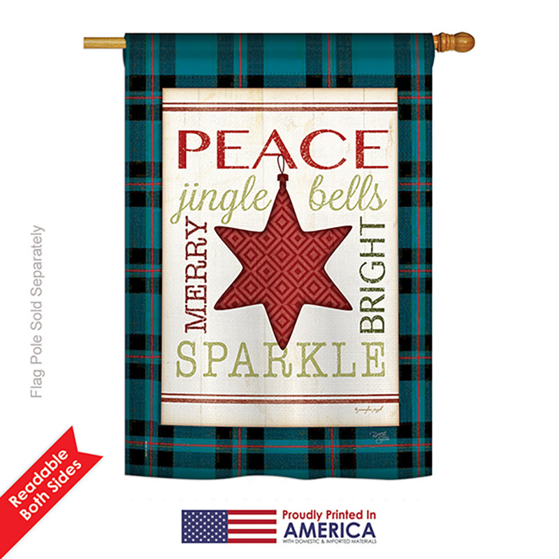 Drapeau intérieur en polyester 40 x 28 po Derun Merry with Brighting Stars Winter Seasonal Impressions