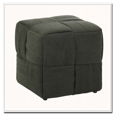 Square Corduroy Woven Design Ottoman