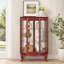 Vitrine 2 portes avec portes en verre trempé, panneau arrière en miroir