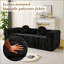 Canapé moderne sans os avec deux coussins décoratifs circulaires, tissu en polyester à poils longs texturé litchi doux pour la peau, canapé en mousse à carreaux-905822413