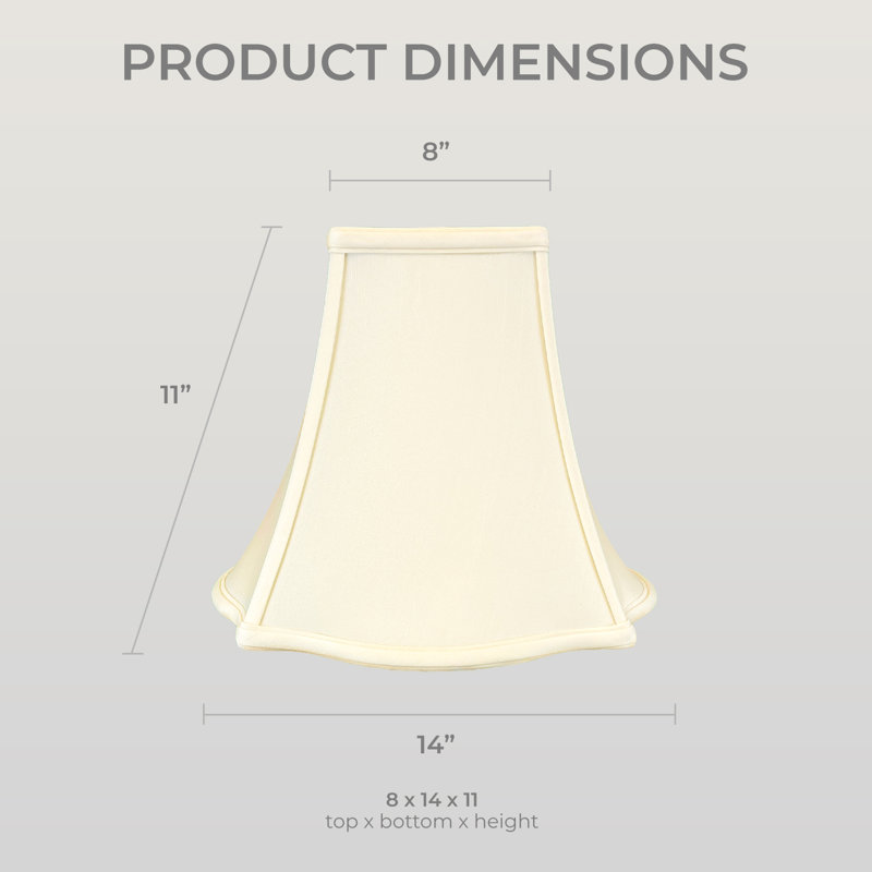 Silk Bell Lamp Shade, Eggshell, 11.5" H x 14" W x 14" D