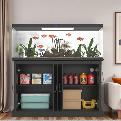 Fish Tank Stand With Power Outlet And 4 Cabinets