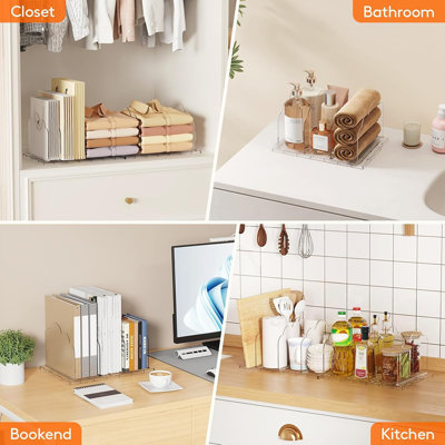 Paquet de 2 - Organisateur de sac à main transparent pour garde-robe - Support de rangement pour sac à main réglable pour pochettes, chemises et chandails