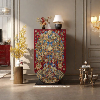 Armoire de rangement en bois massif avec quatre tiroirs