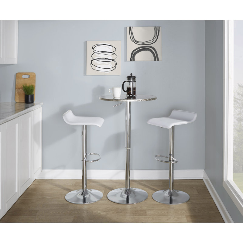 Bistro Round-Ale Bar Set - 3 Piece, White