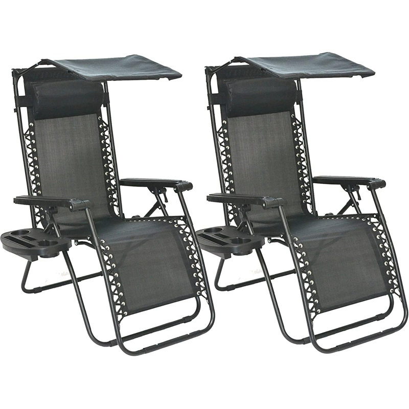 Tamona Folding Recliner Chair, Black