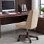 Chaise de bureau pivotante en chenille Mellins-2051790758