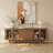 Mid-Century Modern TV Stand With Glass Doors, Fully Assembled-919972100-919972106