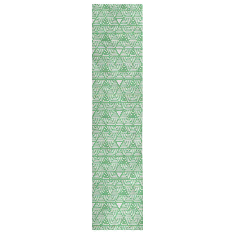 Chemin de table à triangles dessinés à la main Classic, 16 po x 90 po, Vert lime