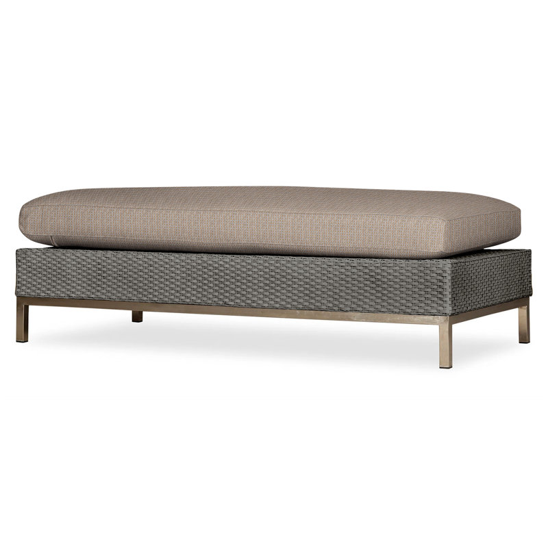 Elements Outdoor Ottoman, Pewter, Demo Oatmeal
