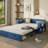 4 - In 1 Multifunctional Blue Full Size Daybed With Storage And Hydraulic Side Table, Converts To A Practical Desk Detachable Removable Desk, Saves Space Small Home Offices-840836193