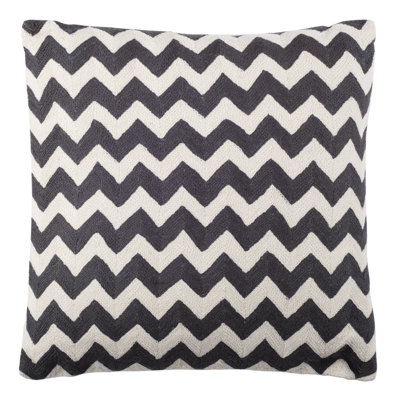 Embroidered Canvas Throw Pillow