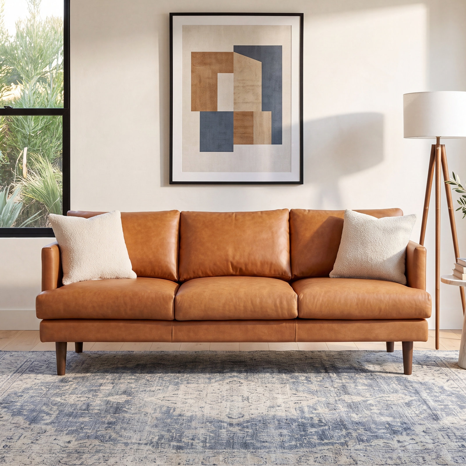 Girona 88" Genuine Leather Sofa