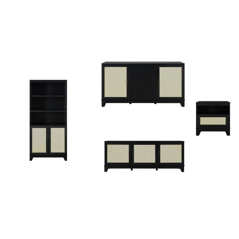 Cailidh 206.65'' W Storage Credenza, Black