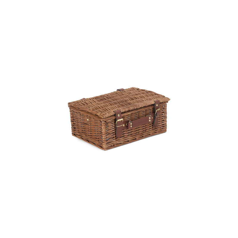 Wicker 2 Person Tweed effect Fitted Picnic Hamper